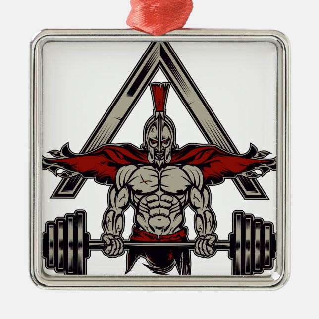 Spartan Warrior Metal Ornament (Front)