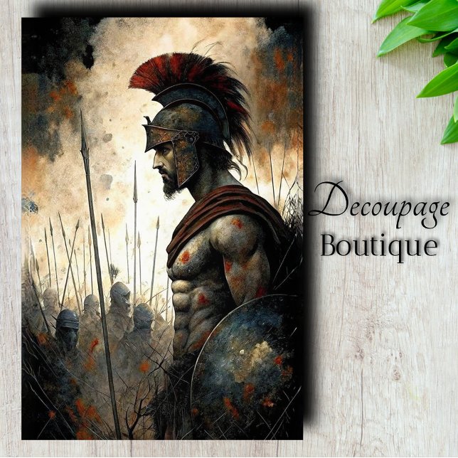 Spartan Warrior Profile Decoupage Tissue Paper (Spartan Warrior Profile Decoupage Tissue Paper)