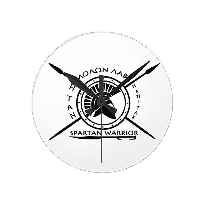 Spartan warrior shield round wall clocks