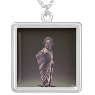 Spartan warrior silver plated necklace