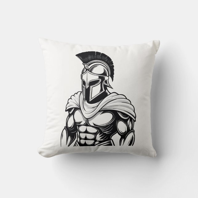 Spartan warrior throw pillow (Front)
