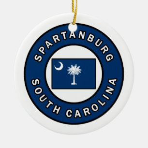 Spartanburg South Carolina Ceramic Ornament