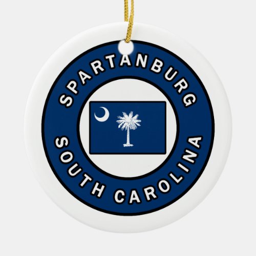 Spartanburg South Carolina Ceramic Ornament