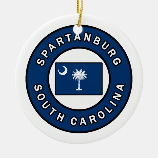 Spartanburg South Carolina Ceramic Ornament (Front)