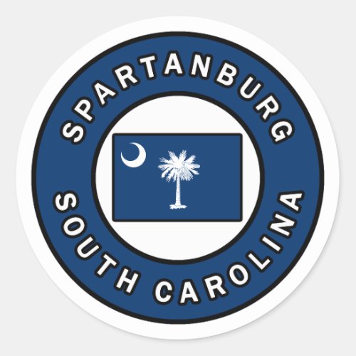 Spartanburg South Carolina Classic Round Sticker