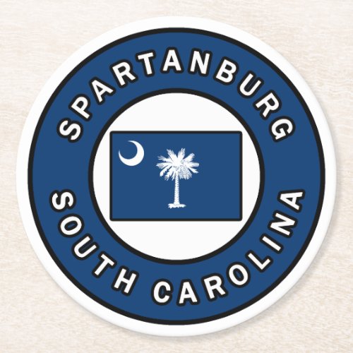 Spartanburg South Carolina Round Paper Coaster