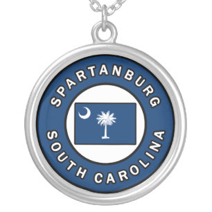 Spartanburg South Carolina Silver Plated Necklace