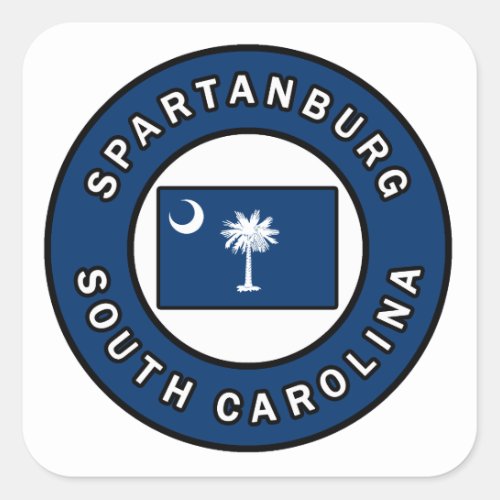 Spartanburg South Carolina Square Sticker