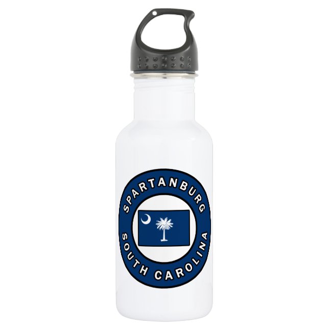 Spartanburg South Carolina Stainless Steel Water Bottle (Front)