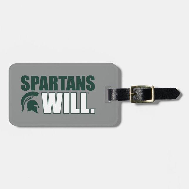 Spartans Will Luggage Tag (Front Horizontal)