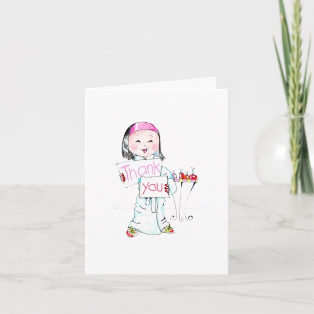 Spa'thday Party Thank You note (no bangs) Card (Front)