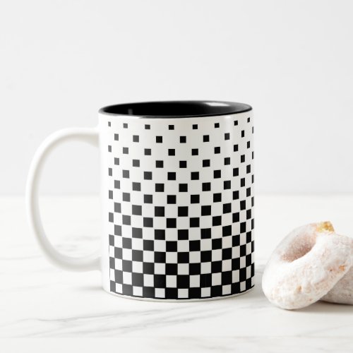 Spatial Illusion Square Pattern Two_Tone Coffee Mug