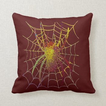 Spatter Art Spider Throw Pillow by BamalamArt at Zazzle