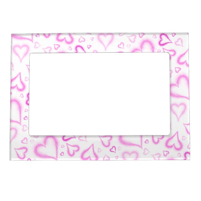 Spatter Hearts All Over Magnetic Photo Frame (Front)