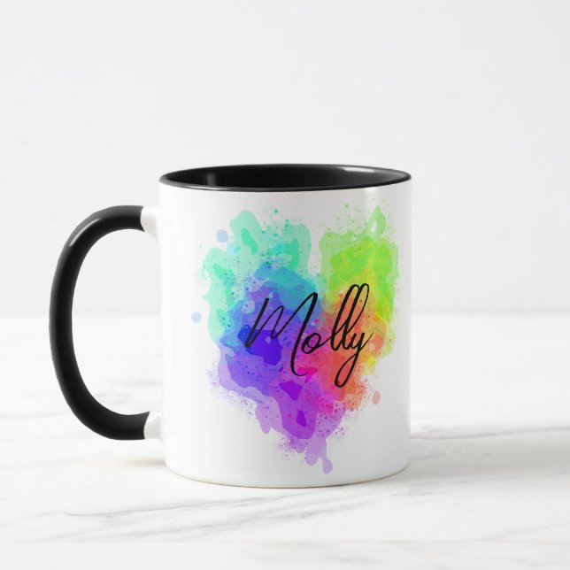 Spattered Heart Personalized Mug (Left)