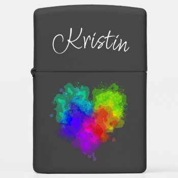 "spattered Heart" Zippo Lighter by Lily_and_Lyla at Zazzle