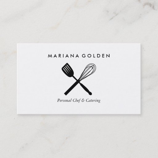Customizable Spatula & Whisk Chef Caterer Business Card