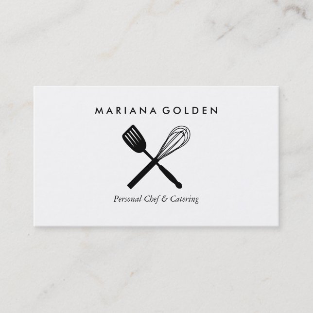 Spatula & Whisk Chef Caterer Business Card (Front)