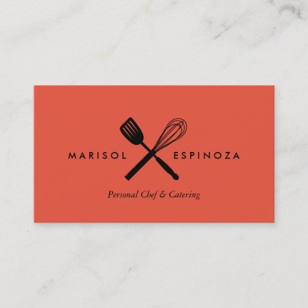 Spatula Whisk Chef Caterer Kitchen Business Card