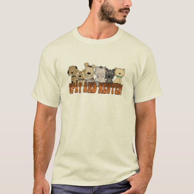 Spay and Neuter Cats and Dogs Animals T-Shirt (Front)