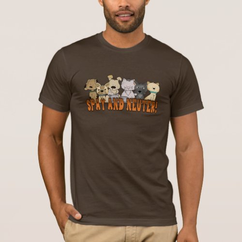 Spay and Neuter Cats and Dogs Cartoon T_Shirt
