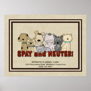 Spay and Neuter Your Pets Advertising Custom Poster