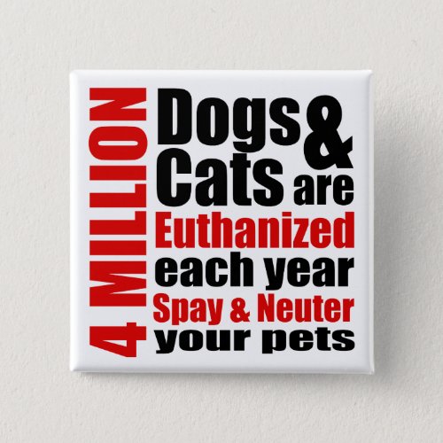 Spay and Neuter Your Pets Pinback Button