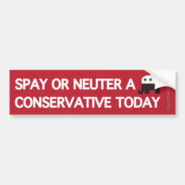 Spay Neuter a Conservative Bumper Sticker (Front)