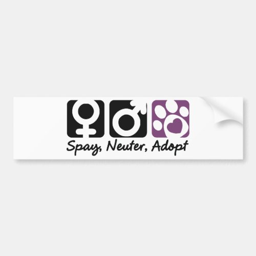 Spay Neuter Adopt Bumper Sticker
