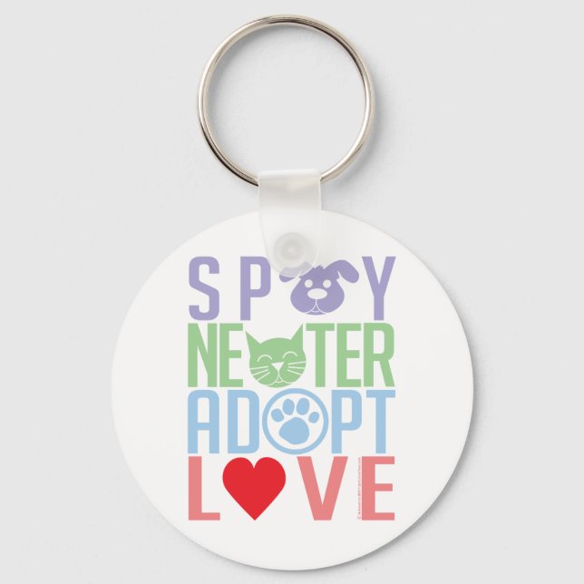 Spay Neuter Adopt Love 2 Keychain (Front)