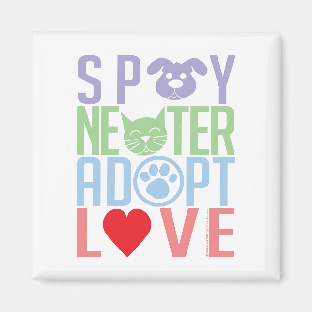 Spay Neuter Adopt Love 2 Magnet (Front)