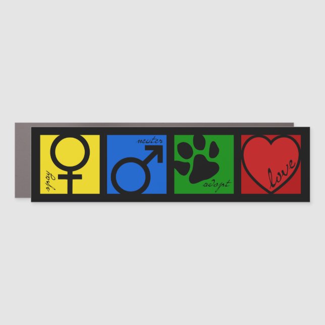 Spay-Neuter-Adopt-Love Car Magnet (Front)