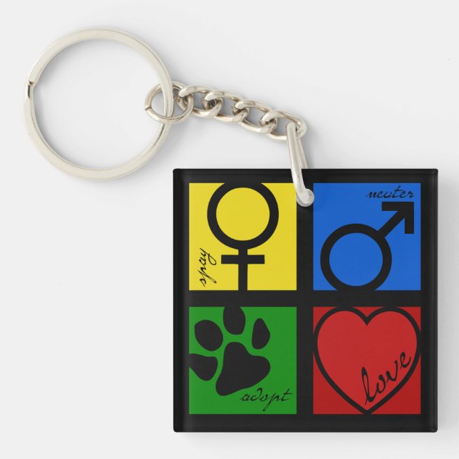 Spay-Neuter-Adopt-Love Keychain (Front)