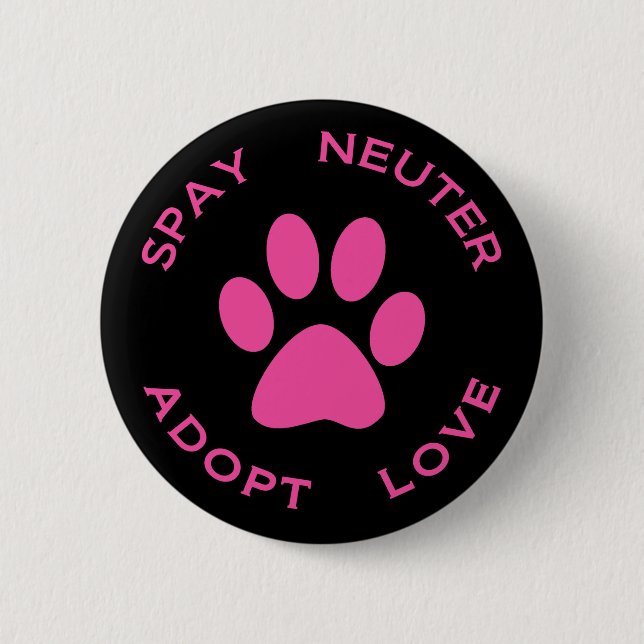 Spay Neuter Adopt Love Pinback Button (Front)