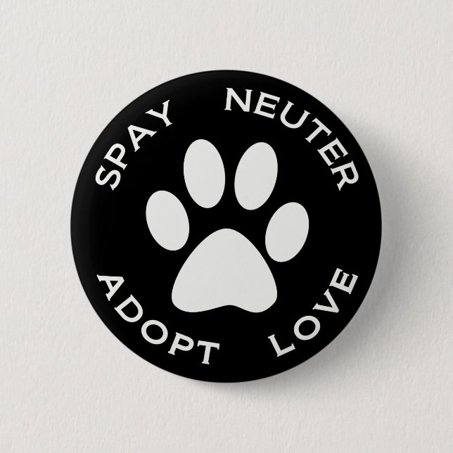Spay Neuter Adopt Love Pinback Button (Front)