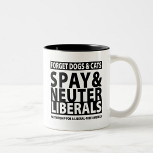 Spay & Neuter Liberals Two-Tone Coffee Mug