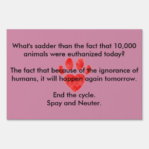 Spay & Neuter Pawprint Sign