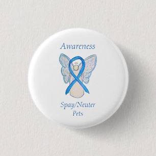 Spay/Neuter Pets Awareness Angel Ribbon Art Pin