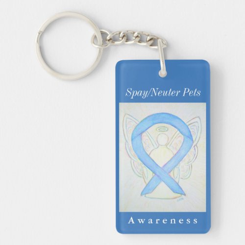 SpayNeuter Pets Awareness Ribbon Angel Keychain