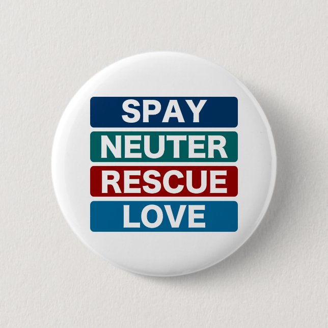Spay Neuter Rescue Love (2) Pinback Button (Front)