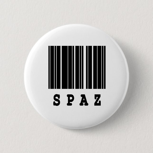 spaz barcode design button (Front)