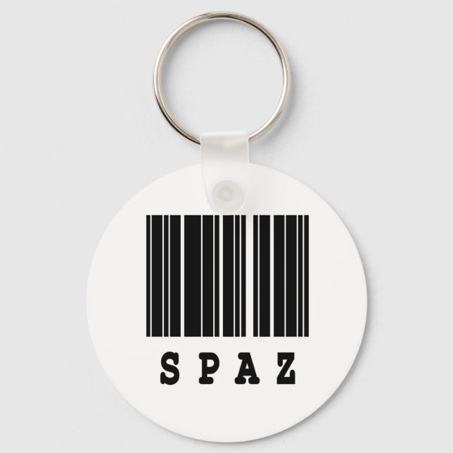 spaz barcode design keychain (Front)