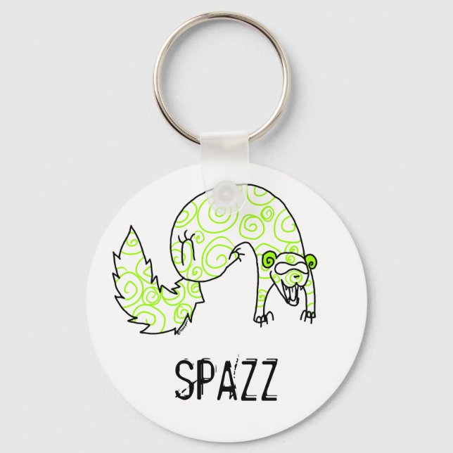 Spazzing Ferret Keychain (Front)
