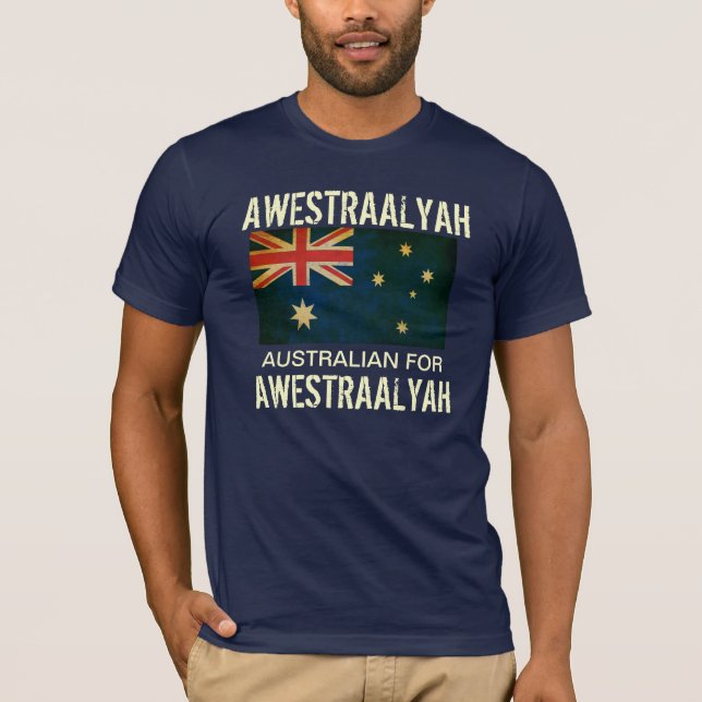 Speak Aussie To Me Australian Flag T-Shirt (Front)