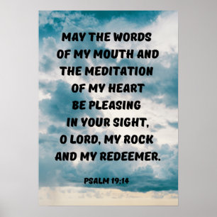 Speak Carefully Psalm 19:14 Christian Reminder Poster
