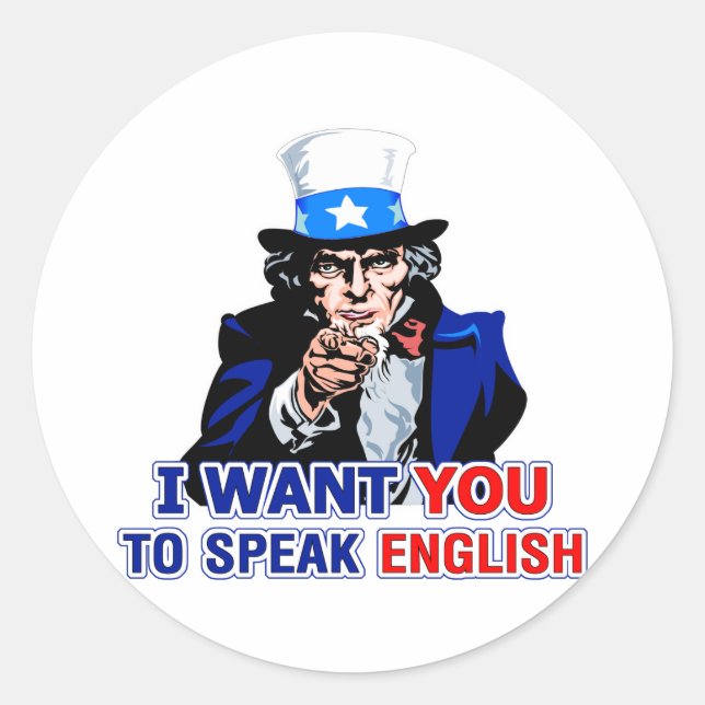 Speak English Classic Round Sticker (Front)