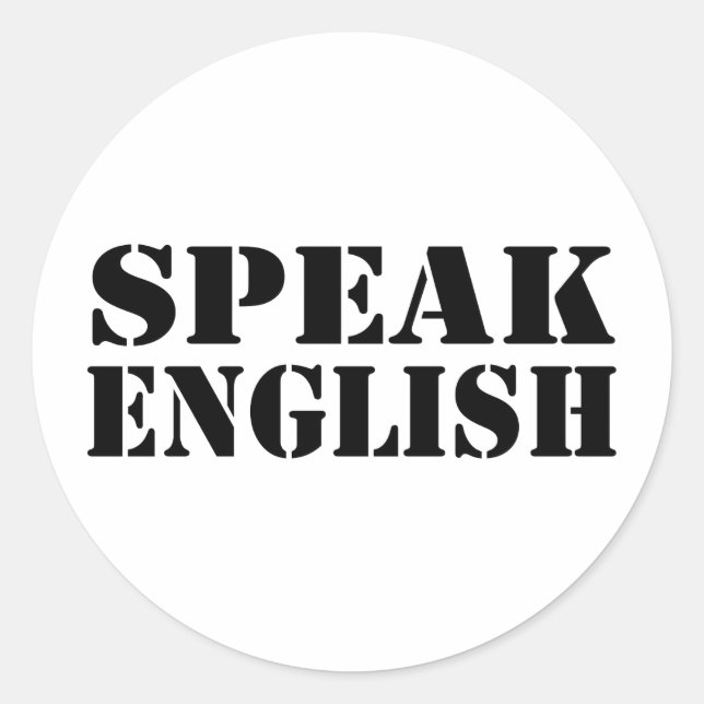 Speak English Classic Round Sticker (Front)
