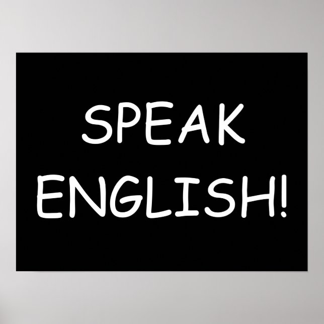 Speak English! Poster (Front)