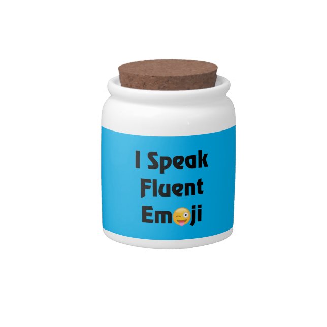 Speak Fluent Emoji Candy Jar (Front)