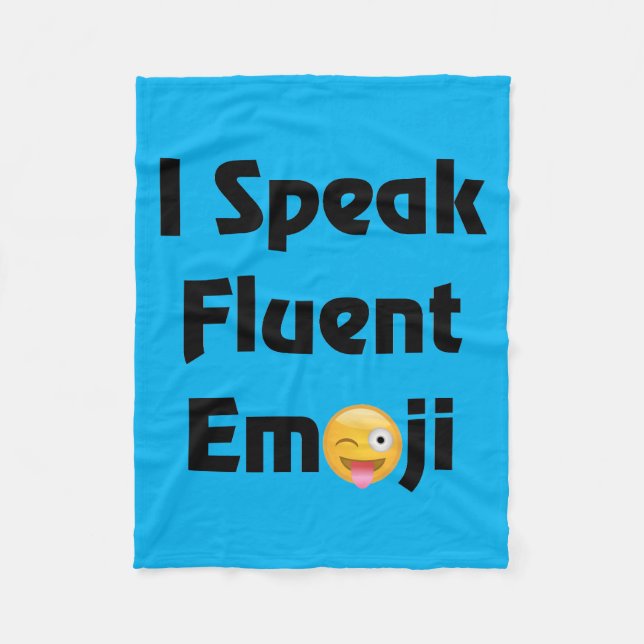 Speak Fluent Emoji Fleece Blanket (Front)